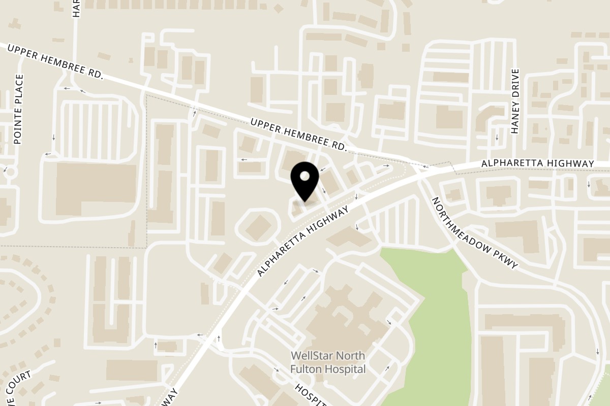 Map showing the location of Appletree Deli on 11706 Alpharetta Hwy #300 in Roswell